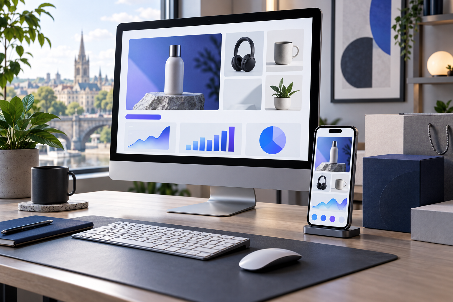 A modern e-commerce experience displayed on a laptop